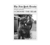 Trendy Newspaper Print, I Choose The Bear, Trendy Feminist Wall Art, Trendy Dorm Room Print, Black White Art, Vintage Wall Art, Retro Poster Unframe-style 16x24inch(40x60cm)