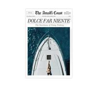 Trendy Newspaper Wall Art, La Dolce Vita Canvas Art, Magazine Italian Summer Headline Print Decor for Bedroom Living Room Unframe-style 12x18inch(30x45cm)