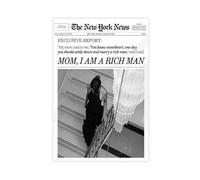Trendy Newspaper Wall Art, Mom I Am A Rich Man Canvas Art, Magazine Girly Poster College Dorm Decor, for Bedroom Room Unframe-style 12x18inch(30x45cm)