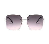 Trendy Oversized Square Sunglasses for Women Gradient Lens Big Metal Frame Retro Sunglasses UV Protection Ladies Sunglasses