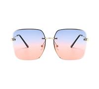 Trendy Oversized Square Sunglasses for Women Gradient Lens Big Metal Frame Retro Sunglasses UV Protection Ladies Sunglasses