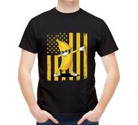 Trendy Pattern Men's Short Sleeve Unique Crew Neck T-Shirt Bald is Beautiful Bald Eagle, Dabbing Banana, Large