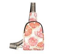 trendy Peach Grapefruit Slices bags fanny pack leather over shoulder bag for hiking