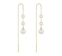 Trendy Pearl Chain Tassel Dangle Earrings for Women,Charming Statement Front Back Pearl Long Hanging Earrings Striking Prom Party Jewelry Gifts, L, Metal, No Gemstone