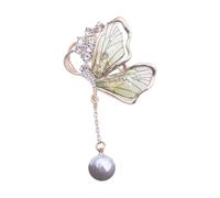 Trendy Pearls Butterfly Jewelry Elegant Waterdrops Shape Designs Sturdy Alloy Brooch Portable For Social Event Pearls Butterfly Jewelry, One Size, as described
