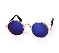 Trendy Pet Glasses for Dogs & Cats - Green, Blue, Black, Teal, Yellow, Multicolored Reflective - 8cm Width, 7.3cm Handle - Metal Frame & AC Resin Lenses - 1 Pair