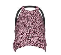 Trendy Pink Leopard Cute Print Baby Car Seat Covers, Breathable Nursing Cover Breastfeeding Cover, Stroller Covers, Multi-use Infant Carseat Canopy, Baby Boys Girls Newborn Essentials