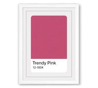 Trendy Pink Swatch Minimalist Framed Wall Art Print A1 (84.1×59.4cm) White, Wall Decor for Living Room, Bedroom, Office & Home, Ready to Hang, Art Gift