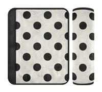 Trendy Polka Dot Black Beige 2 Pack car Belt Cover Stop seat Belt Cutting into Neck for SUV forro para cinturon de seguridad