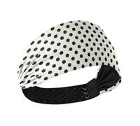 Trendy Polka Dot Black Beige Moisture Wicking sweat headbands for women Elastic hairbands for Yoga washing face make up banda para la cabeza