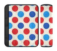 Trendy Polka Dot Blue Red 2 pcs Belt Strap Cover, More Comfort Driving, car Accessories Seatbelt Covers for SUV Truck Van 10x7.7 in forro para cinturon de segurida