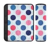 Trendy Polka Dot Peach Blue 2 pcs carseat Shoulder Strap Pads, Stop seat Belt Cutting into Neck, car seat Belt Shoulder pad for Bag Most Cars Sedan 10x7.7 in Protector para