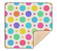 Trendy Polka Dot Peach Blue Colorful Soft Padded Baby Floor Play mat for Indoor Outdoor 1-Piecing Foldable Activity Entertainment Mat for Baby Toddler Infant, 50'' x 50''gimnasio de