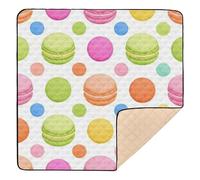 Trendy Polka Dot Peach Blue Cookie Soft Padded Baby Activity Play Mat for Indoor Outdoor Waterproof Foldable Tummy Time Mat for Baby Toddler Infant, 50'' x 50''alfombrillas para Bebes jugar