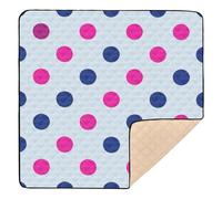 Trendy Polka Dot Peach Blue Soft Foam Baby Floor Play mat for Floor Comfortable Foldable Baby Crawling Mat for Baby Toddler Infant, 50'' x 50''de actividades para