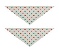 Trendy Polka Dot Teal Red Peach Seasonal Dog Bandanas Snap Button Triangle Bibs Kerchief Set Cute Pet Holiday Set for Dogs Cats 2 Pack