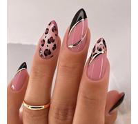 Trendy Print Press On Nail Reusable Abdominal Fake Nails Multi Size Easy Fit 24pcs