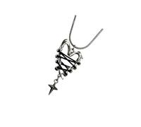 Trendy Punk Gothic Necklace Collarbone Chain Feature Heart Star Pendant Black Cord Chain Jewelry Gift Bold Star Heart Pendant