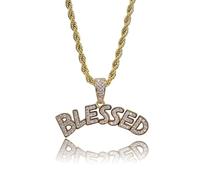 Trendy Punk Letter Pendant Necklace Unisex Ins Style With Zircon Hip Hop Necklace Jewelry Anniversary Birthday Party