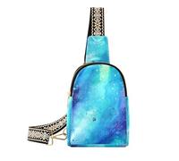 trendy Purple Blue Galaxy Starry Waves chest bag for fashion shoulder fanny pack for day pack