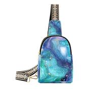 trendy Purple Blue Galaxy Starry Waves sling bag crossbody lightweight fanny pack for women for travel
