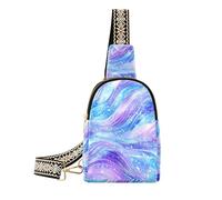 trendy Purple Blue Galaxy Starry Waves sling bag men lightweight shoulder bags for women for hiking