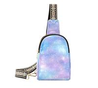 trendy Purple Blue Galaxy Starry Waves travel sling bag anti-theft body bag for women for day pack