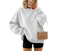 Trendy Queen Sweatshirts for Women Hoodies Oversized Crewneck Tops Sweaters Comfy Fall Winter Outfits Clothes 2025 Fashion, Grey, Medium
