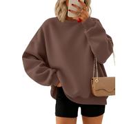 Trendy Queen Sweatshirts for Women Hoodies Oversized Crewneck Tops Sweaters Comfy Fall Winter Outfits Clothes 2026 Fashion, Brown, Large