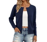Trendy Queen Womens Cardigan Sweaters Lightweight Crew Neck Outfits Fall Fashion 2025 Clothing, Navy, M
