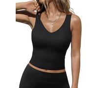 Trendy Queen Women's Double Lined Crop Tank Top, Black, M