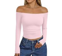 Trendy Queen Womens Off The Shoulder Tops Going Out Basic Sexy T Shirts