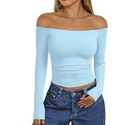 Trendy Queen Womens Off The Shoulder Tops Going Out Basic Sexy T Shirts