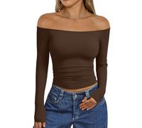 Trendy Queen Womens Off The Shoulder Tops Going Out Basic Sexy T Shirts