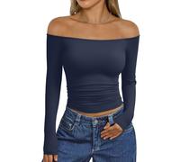 Trendy Queen Womens Off The Shoulder Tops Going Out Basic Sexy T Shirts