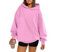 Trendy Queen Womens Oversized Hoodies Fleece Hooded Sweatshirts Casual Pullover Fall Winter Outfits Long Sleeve Tops 2025, Pink, Medium
