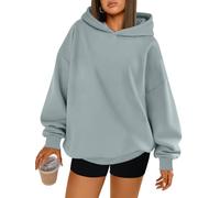 Trendy Queen Womens Oversized Hoodies Fleece Hooded Sweatshirts Comfy Casual Pullover Fall Winter Outfits Long Sleeve Tops, Lightgreen, Large