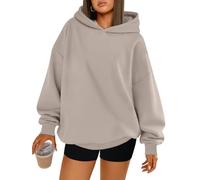 Trendy Queen Womens Oversized Hoodies Fleece Hooded Sweatshirts Comfy Casual Pullover Fall Winter Outfits Long Sleeve Tops, Coffeegrey, Medium