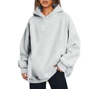 Trendy Queen Women's Oversized Hoodies Fleece Hooded Sweatshirts Comfy Casual Pullover Loose Lightweight Fall Winter Clothes, Grey, Medium