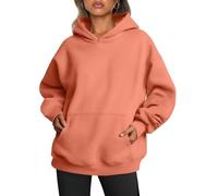 Trendy Queen Womens Oversized Hoodies Fleece Sweatshirts Fall Fashion 2025 Pullover Sweaters Winter Clothes, Melon Orange, Medium