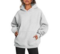 Trendy Queen Womens Oversized Hoodies Fleece Sweatshirts Long Sleeve Sweaters Pullover Fall Clothes with Pocket, Grey, Medium