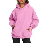 Trendy Queen Womens Oversized Hoodies Fleece Sweatshirts Long Sleeve Sweaters Pullover Fall Outfits with Pocket, Pink, Medium