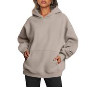 Trendy Queen Womens Oversized Hoodies Fleece Sweatshirts Long Sleeve Sweaters Pullover Fall Outfits with Pocket, Coffee Grey, Medium
