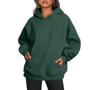 Trendy Queen Womens Oversized Hoodies Fleece Sweatshirts Long Sleeve Sweaters Pullover Fall Outfits Winter Clothes, Dark Green, Large