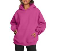 Trendy Queen Womens Oversized Hoodies Fleece Sweatshirts Long Sleeve Sweaters Pullover Fall Outfits with Pocket, Hot Pink, Medium