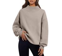 Trendy Queen Womens Oversized Sweatshirts Turtleneck Pullover Long Sleeve Hoodies Tops Fall Fashion Outfits 2026 Clothes, Coffeegrey, Large
