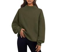Trendy Queen Womens Oversized Sweatshirts Turtleneck Pullover Long Sleeve Hoodies Tops Fall Fashion Outfits 2025 Clothes, Armygreen, Medium