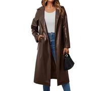 Trendy Queen Women's Trdsos0329 reefer | Open Front Trench Coat Style, Functional Side Slit Pockets, Chic Urban Street Style, Versatile Fall & Winter Staple