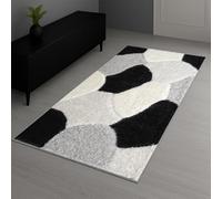 Trendy Realm Nia Lux CollectionRunner Rug - Hallway Carpet Runners, Non-Slip Floor Mats for Kitchen, Living Room, Corridor, Entryway, Door Entrances (Lux, Black White, 60x220cm)