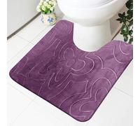 Trendy Realm Non Slip Bath Mats for Inside Bath Super Soft Memory Foam Mat for Bath Door Mats Anti Mould Water Absorbent Toilet Pedestal Bathroom Floor Mats 50 x 40 cm, Purple